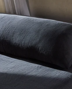 Solid*ZARA Home Washed Linen Throw Pillow Cover Mid-Blue