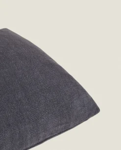 Solid*ZARA Home Washed Linen Throw Pillow Cover Mid-Blue