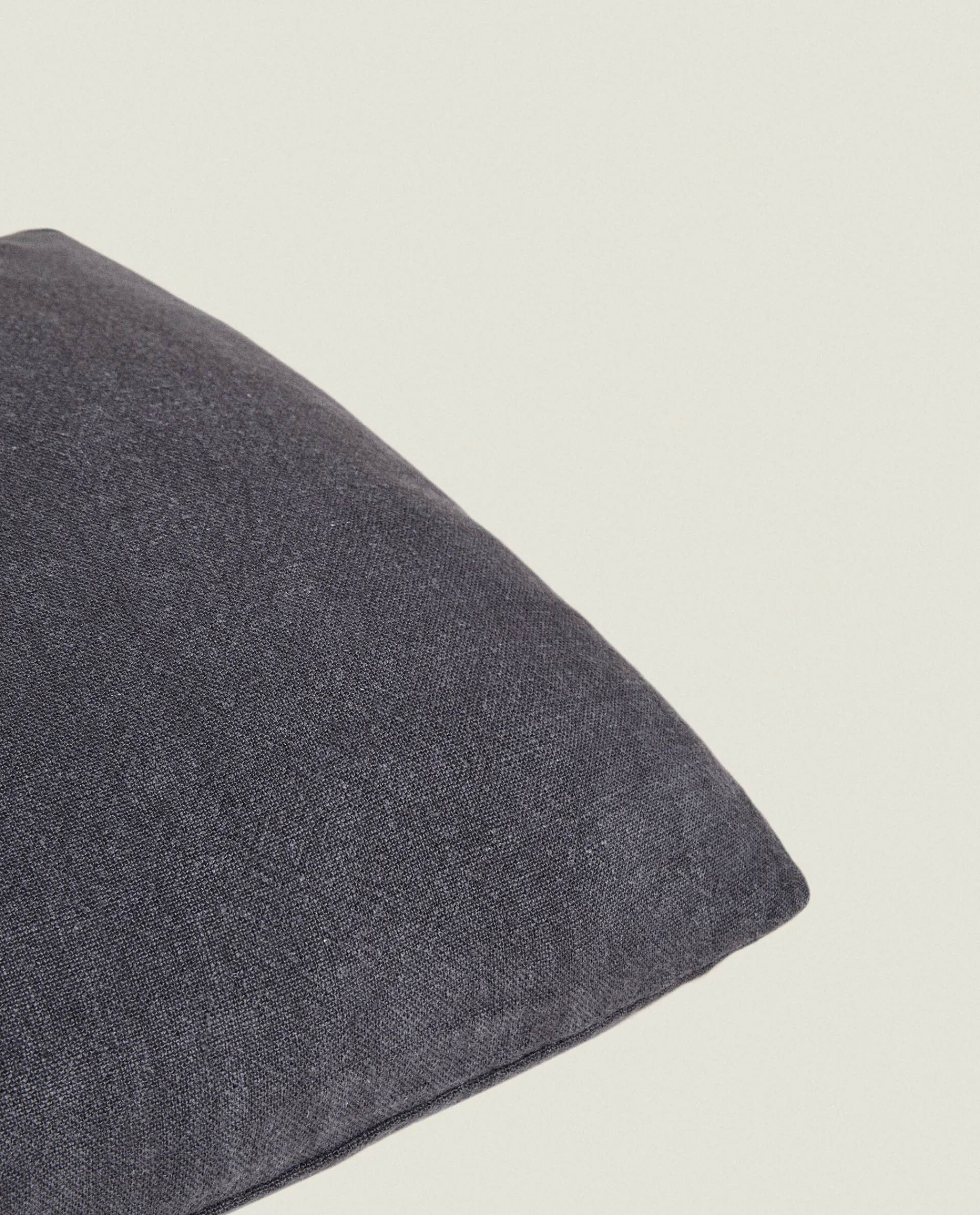 Solid*ZARA Home Washed Linen Throw Pillow Cover Mid-Blue