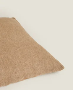 Solid*ZARA Home Washed Linen Throw Pillow Cover Taupe
