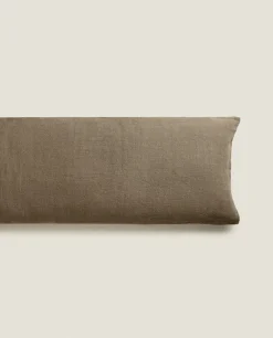 Solid*ZARA Home Washed Linen Throw Pillow Cover Khaki