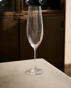 Glasses And Flutes*ZARA Home Wavy Flute Glass Transparent