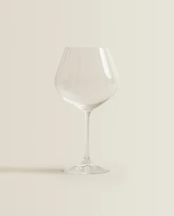 Glasses And Flutes*ZARA Home Wavy-Effect Bohemia Crystal Wine Glass Transparent