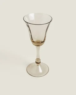 Glasses And Flutes*ZARA Home Wine Glass With Base Blue