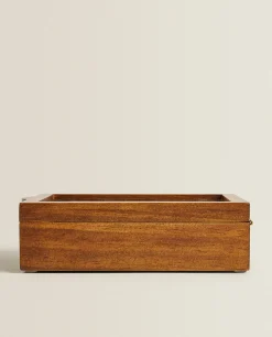 Boxes And Jewelry Boxes*ZARA Home Wood And Linen Jewelry Box Brown