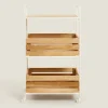 Cleaning*ZARA Home Wood And Metal Storage Cart Natural Colour