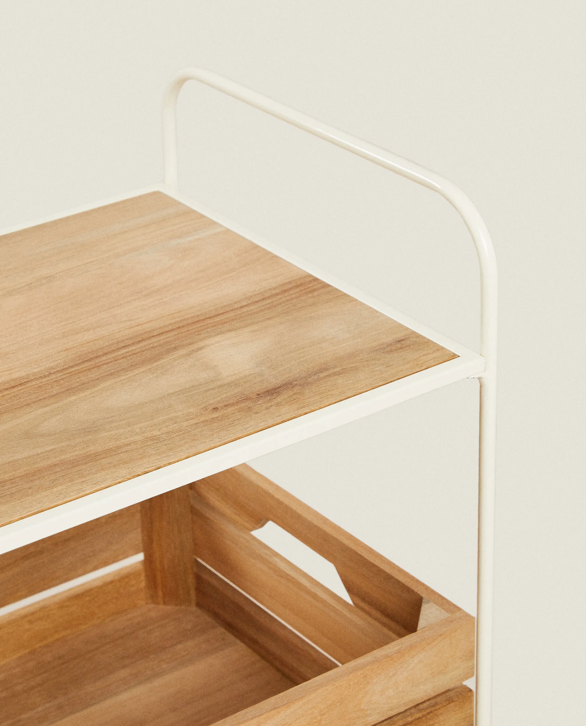 Cleaning*ZARA Home Wood And Metal Storage Cart Natural Colour