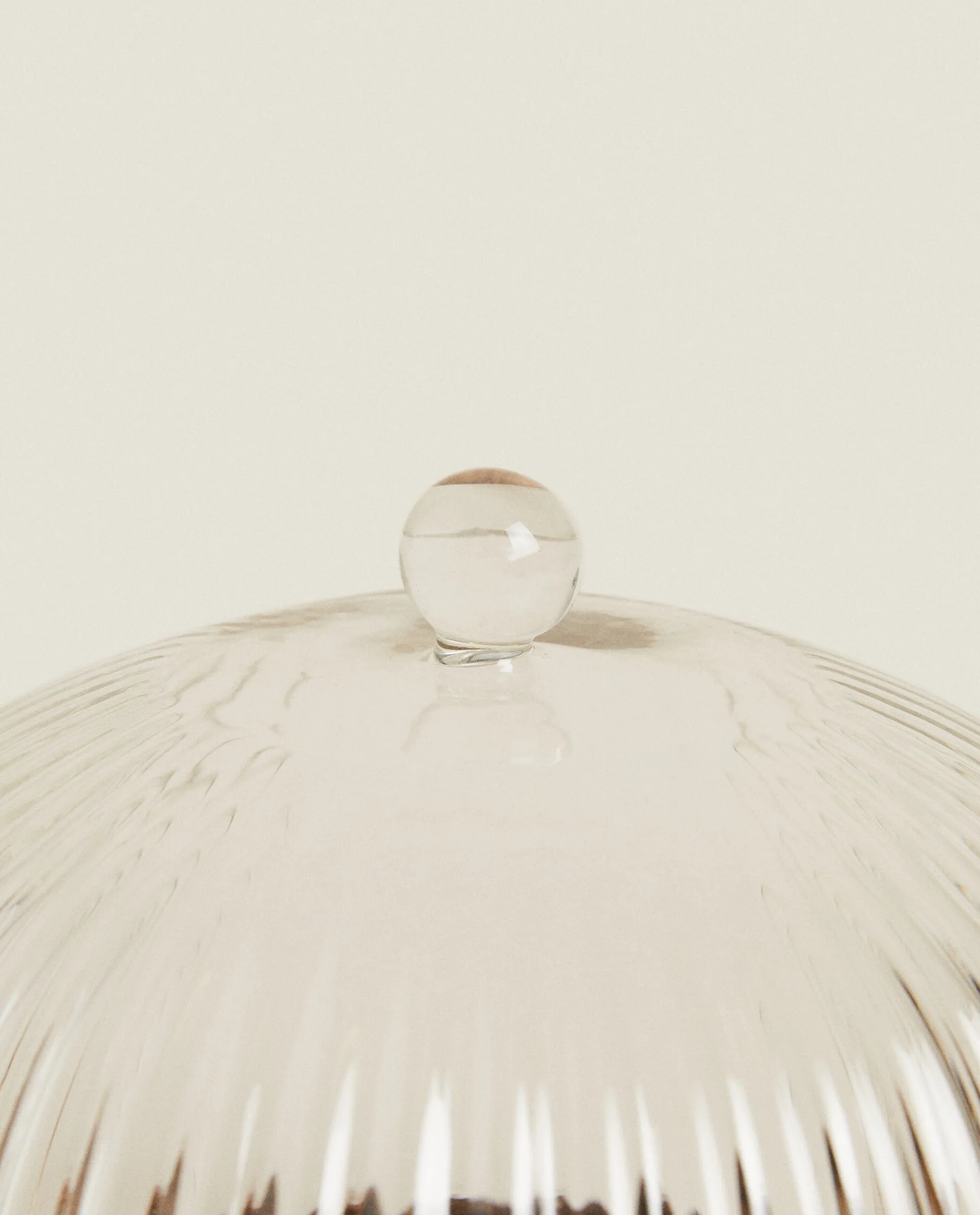 Borosilicate Glass*ZARA Home Wooden And Glass Cake Plate Transparent