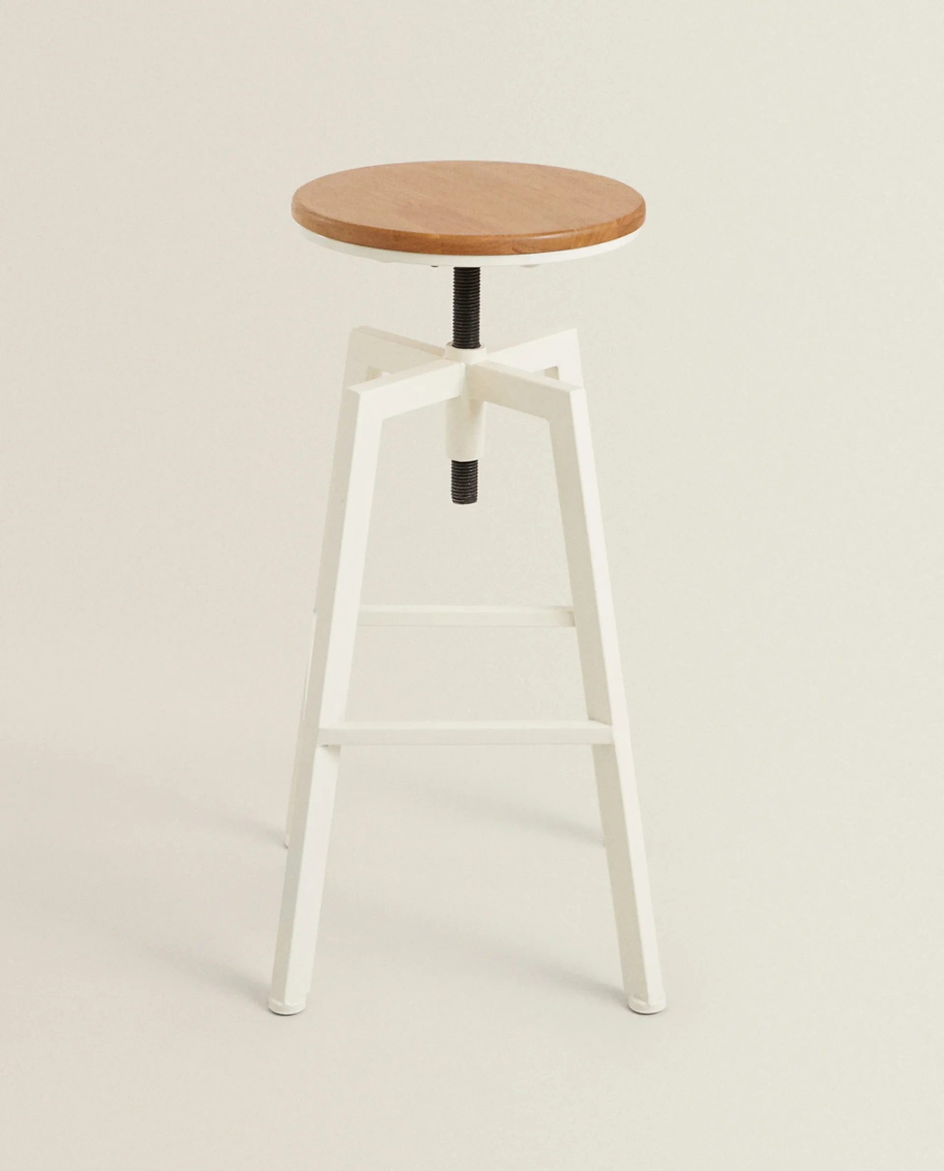 Chairs & Cushions*ZARA Home Wooden And Metal Swivel Stool Cream