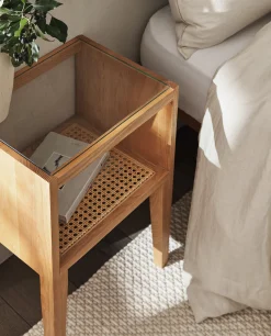 Bedside/Occasional Tables*ZARA Home Wooden Bedside Table Natural Colour