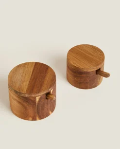 Kitchen Accessories*ZARA Home Wooden Sugar Bowl Natural Colour