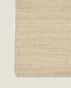 Solid*ZARA Home Wool And Cotton Rug Beige