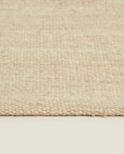 Solid*ZARA Home Wool And Cotton Rug Beige