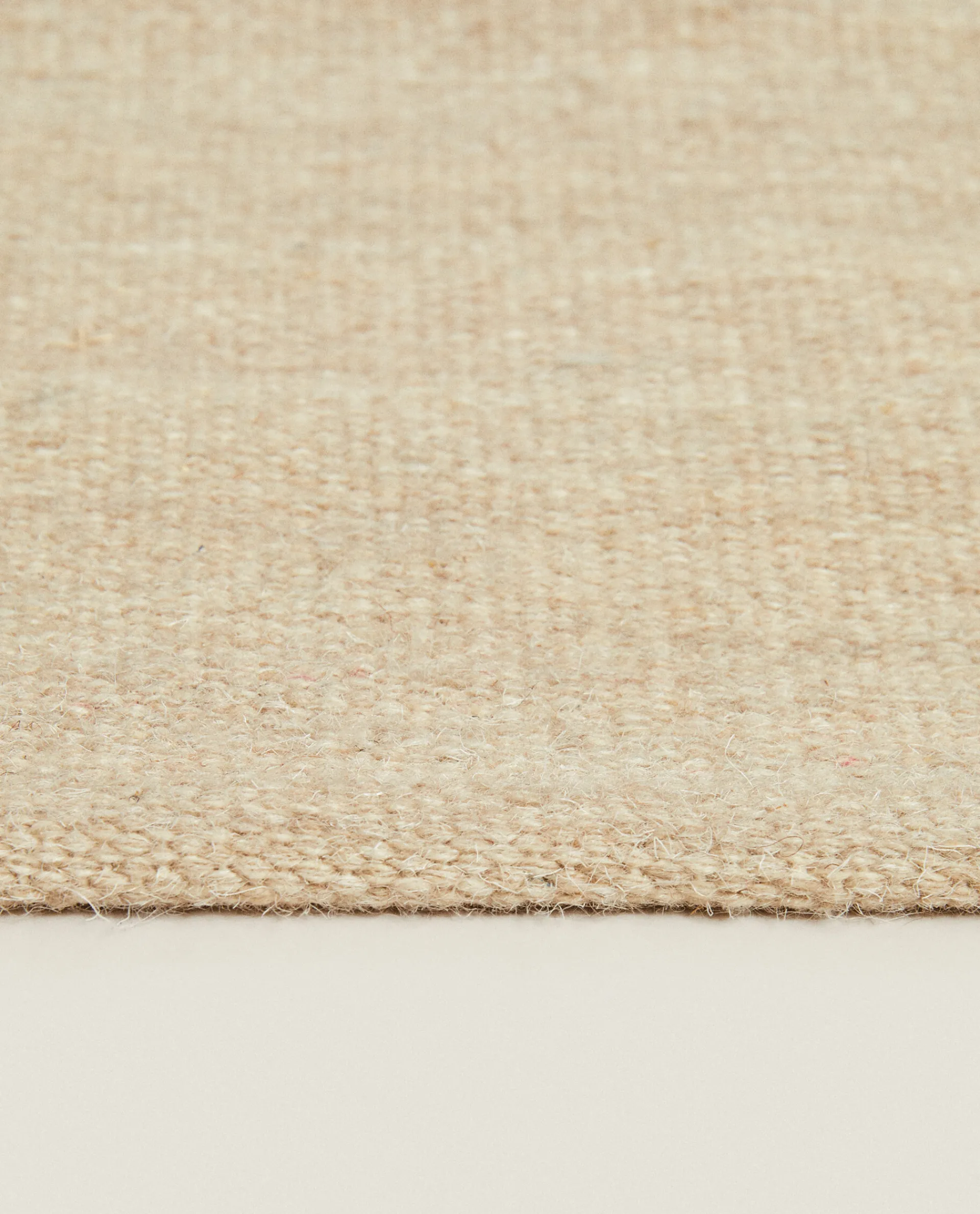 Solid*ZARA Home Wool And Cotton Rug Beige