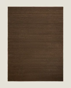 Solid*ZARA Home Wool And Cotton Rug Brown