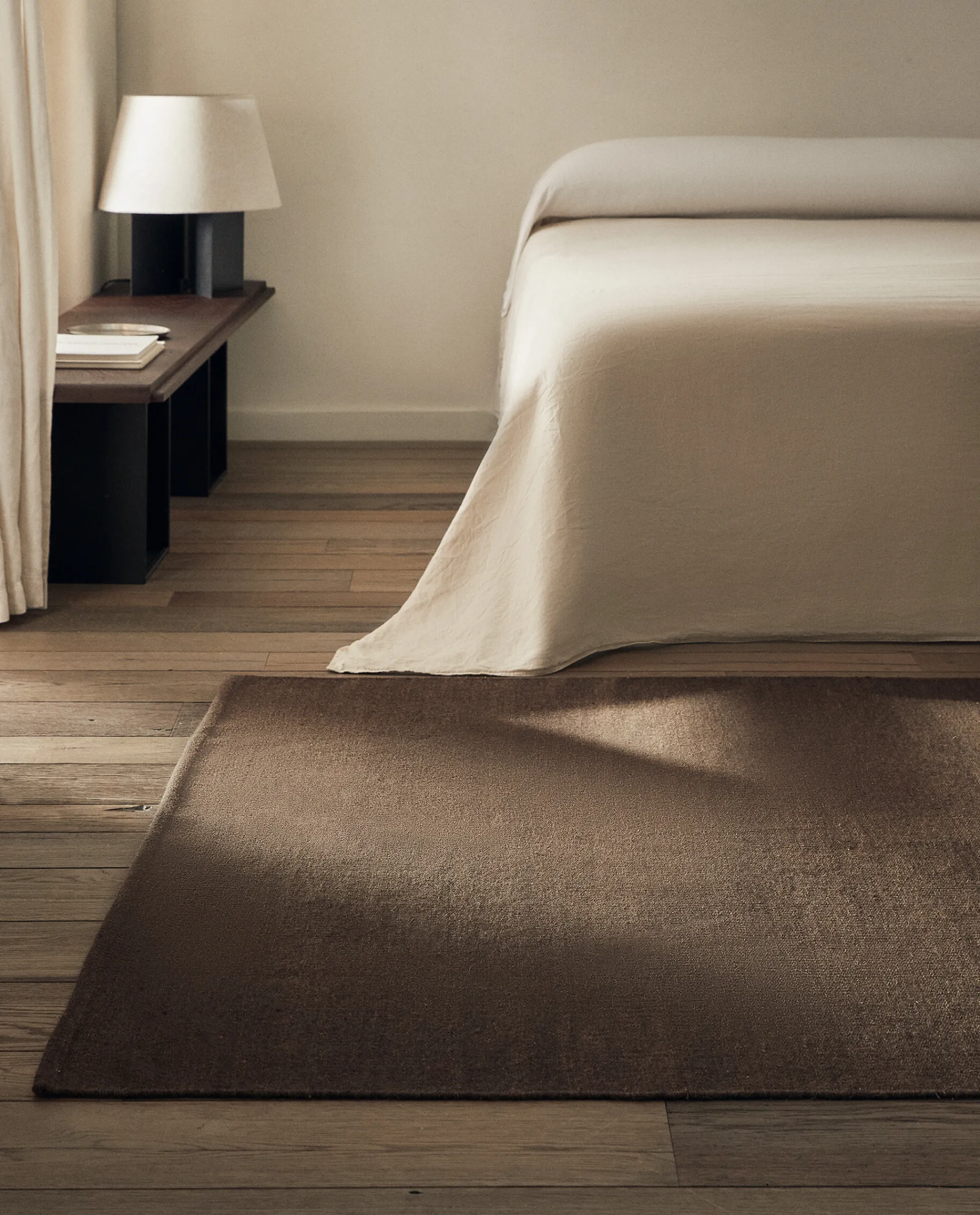 Solid*ZARA Home Wool And Cotton Rug Brown