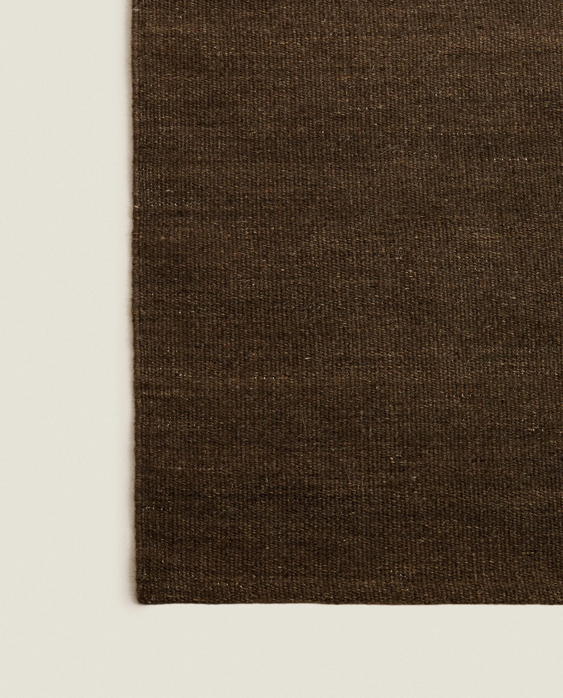 Solid*ZARA Home Wool And Cotton Rug Brown