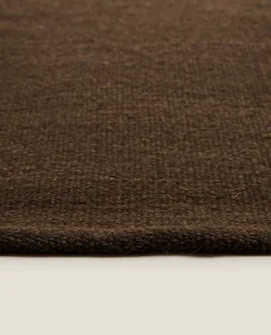 Solid*ZARA Home Wool And Cotton Rug Brown