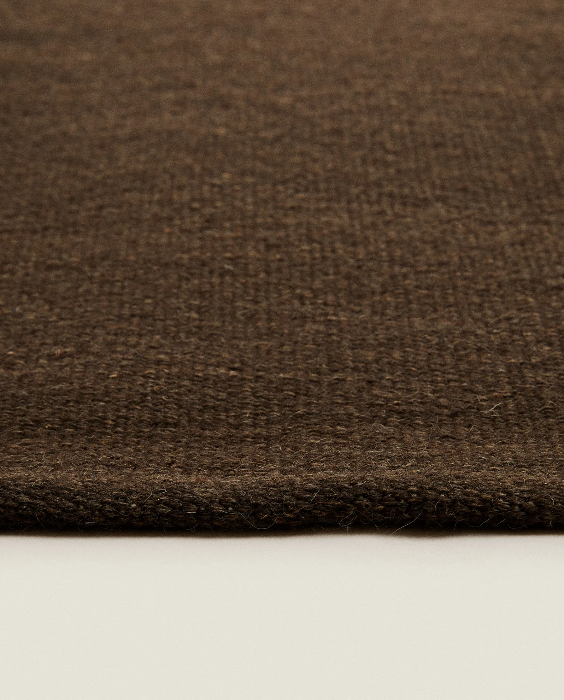 Solid*ZARA Home Wool And Cotton Rug Brown