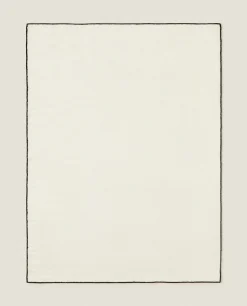 Solid*ZARA Home Wool Overlock Rug Natural Colour