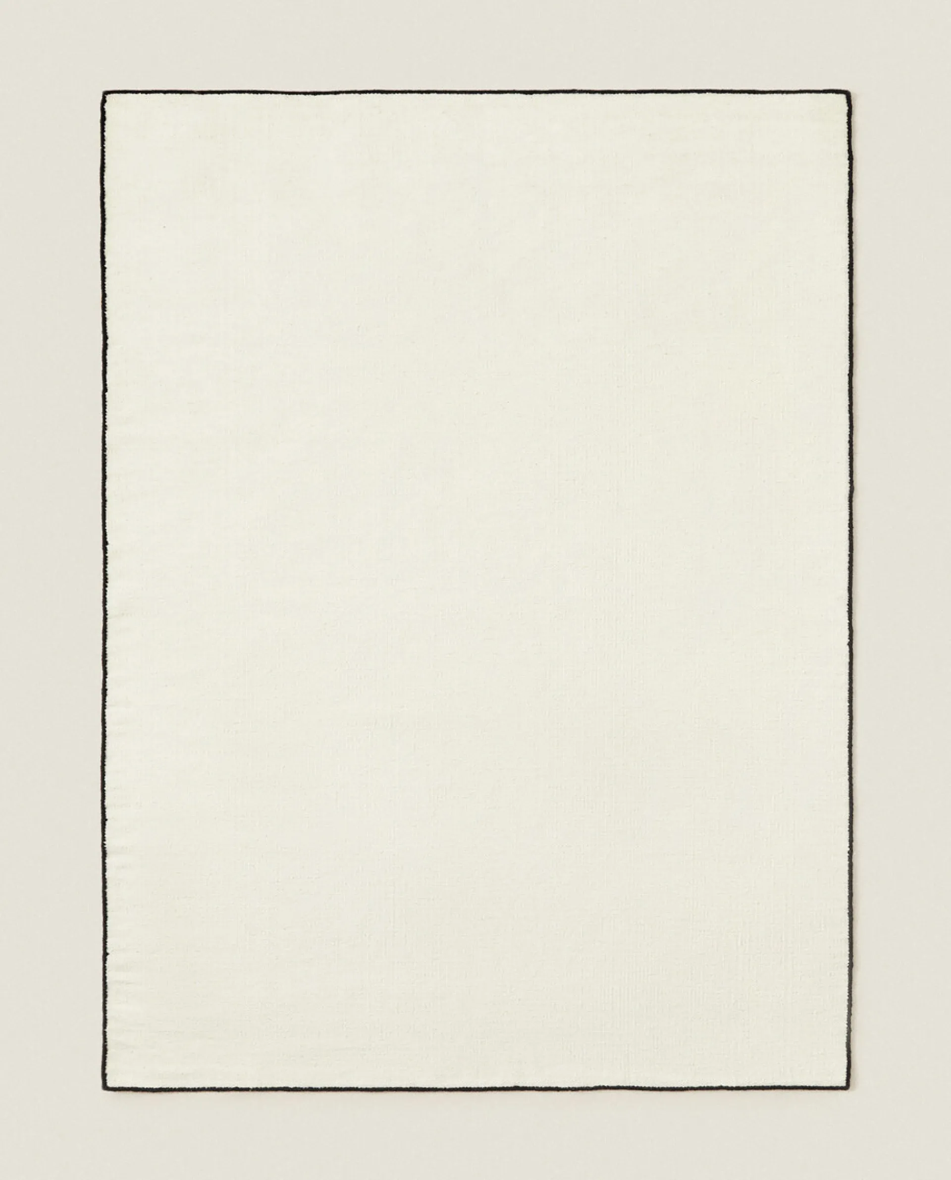 Solid*ZARA Home Wool Overlock Rug Natural Colour