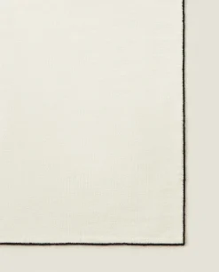 Solid*ZARA Home Wool Overlock Rug Natural Colour