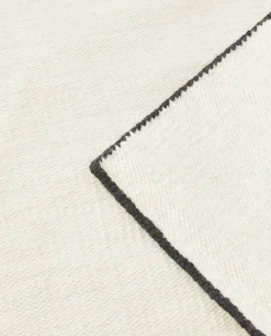 Solid*ZARA Home Wool Overlock Rug Natural Colour