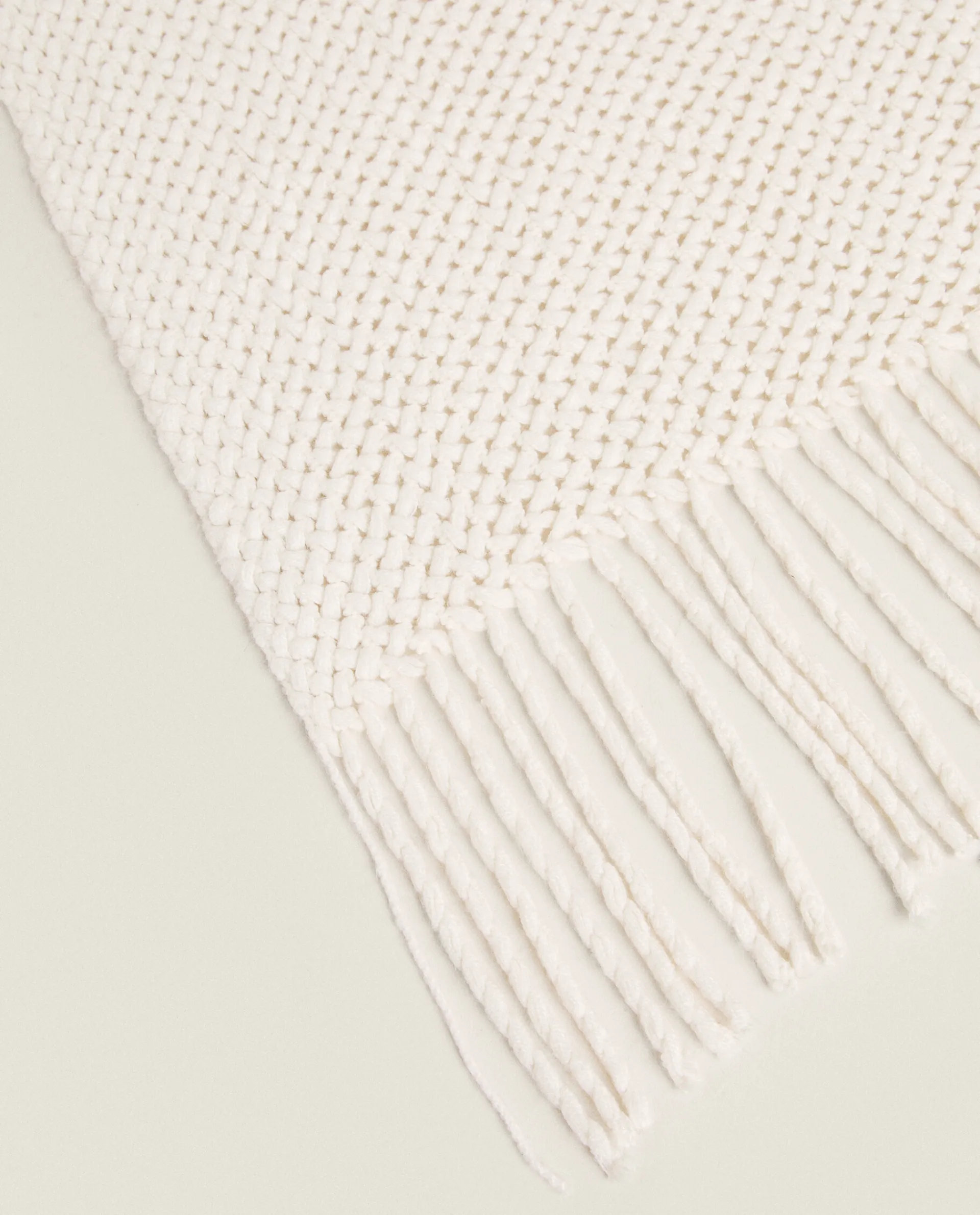 Blankets*ZARA Home Woven Blanket With Fringing White