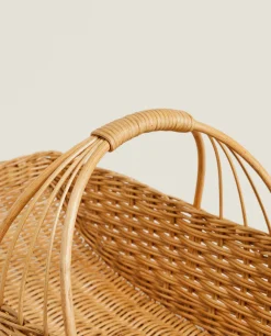 Baskets*ZARA Home Woven Rattan Hamper Natural Colour
