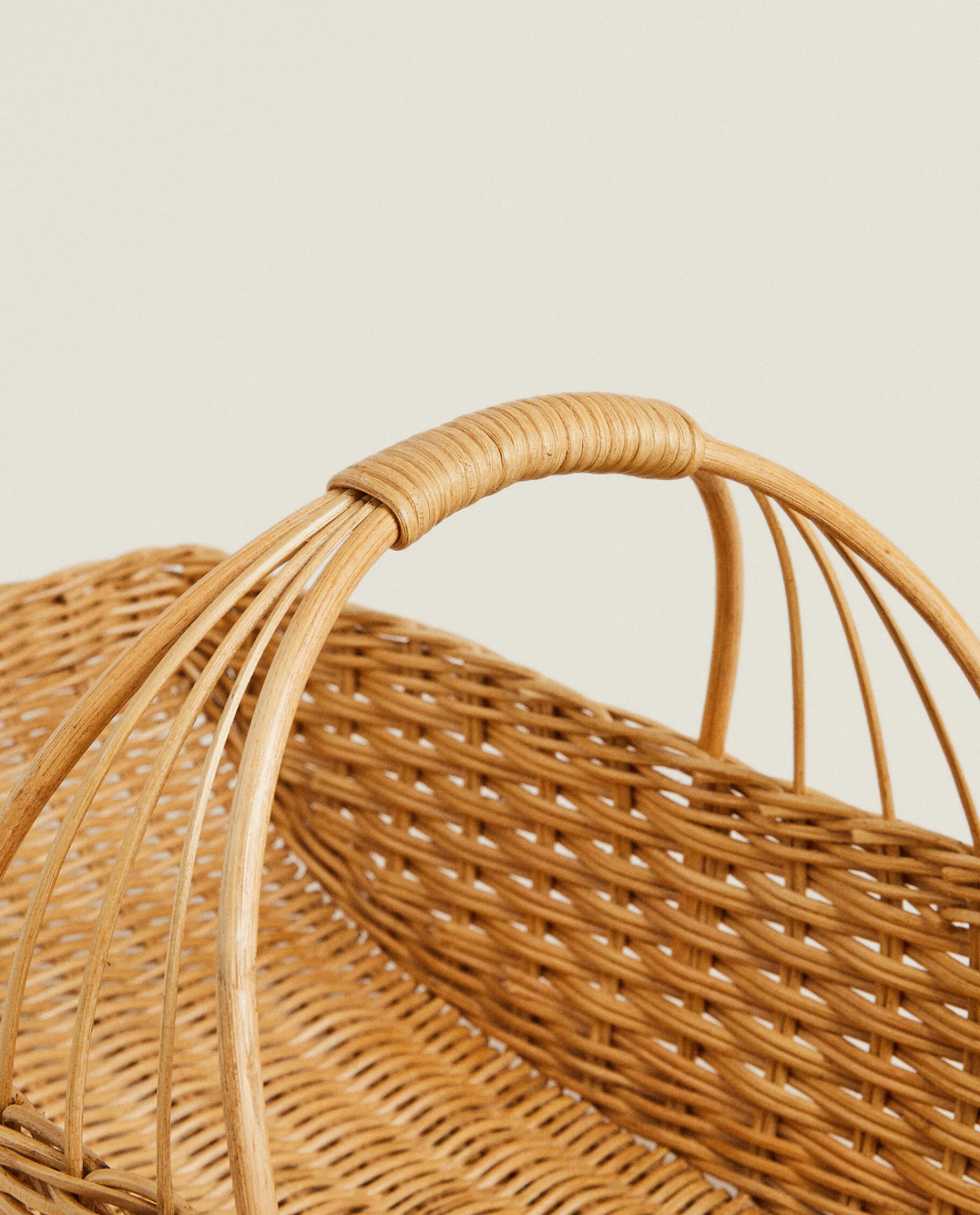 Baskets*ZARA Home Woven Rattan Hamper Natural Colour