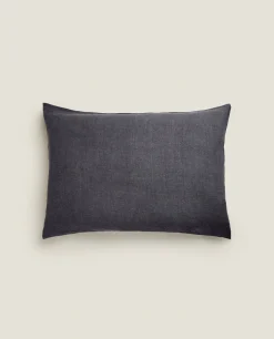 Solid*ZARA Home Xxl Linen Throw Pillow Cover Mid-Blue